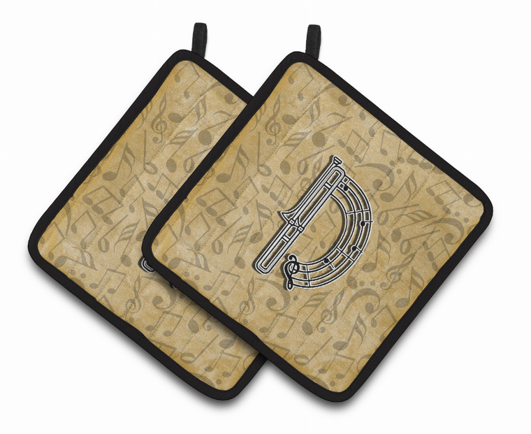 Monogram Musical Pair of Pot Holders - 638508386717