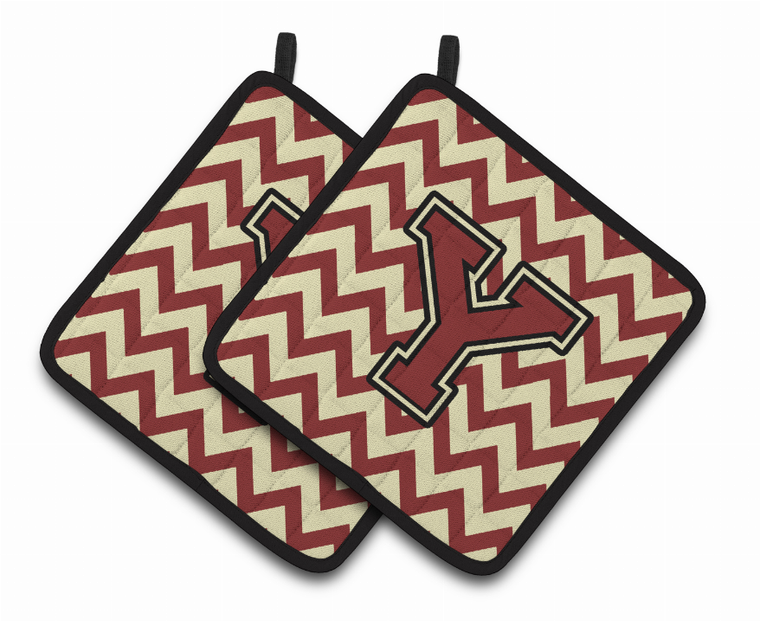 Monogram Chevron Pair of Pot Holders - 638508399335