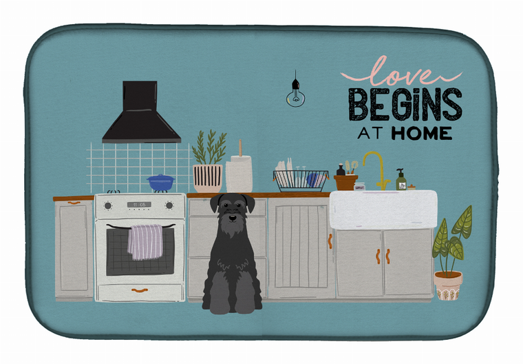 Dog Kitchen Scene Dish Drying Mat - 194030341650