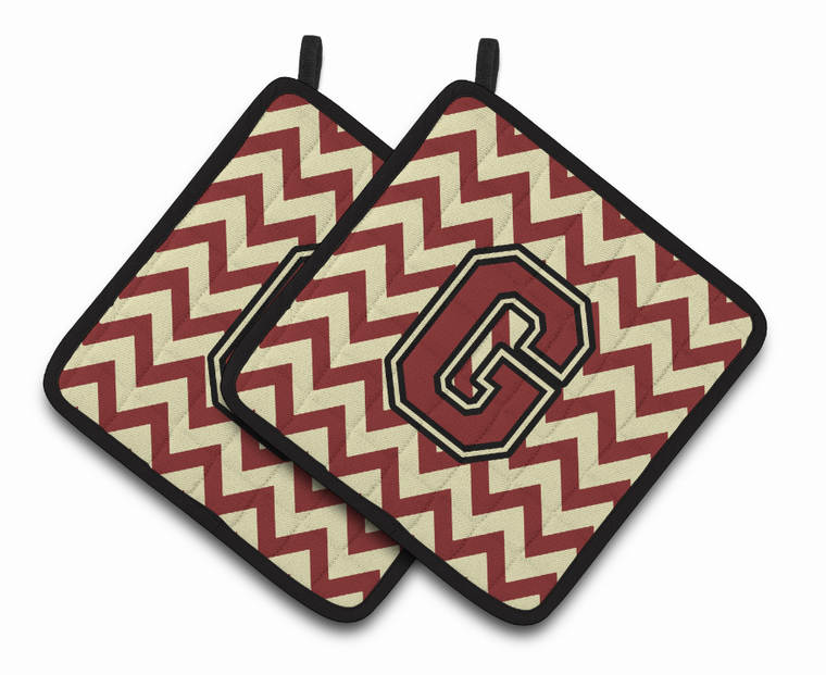 Monogram Chevron Pair of Pot Holders - 638508399151
