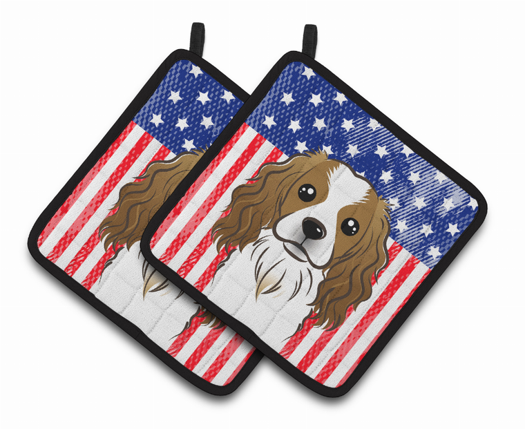 American Flag and Dog on Oven Mitt - 638508389107