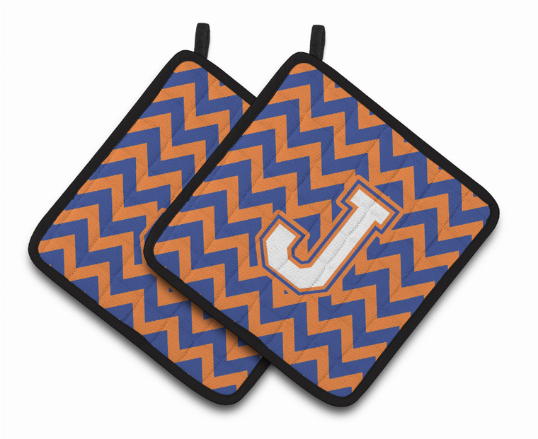 Monogram Chevron Pair of Pot Holders - 638508398925