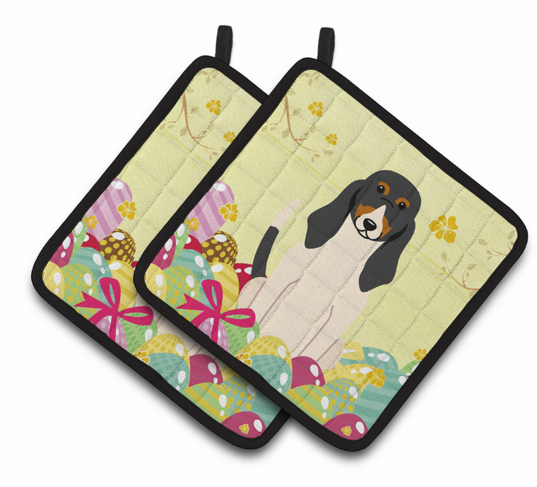 Easter Eggs Dog Pair of Pot Holders - 638508766342