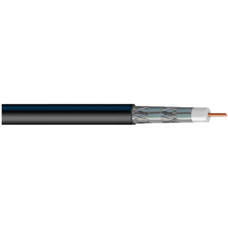 Quad-Shield RG6 Solid Copper Coaxial Cable, 1,000ft (Black) - 721460795892