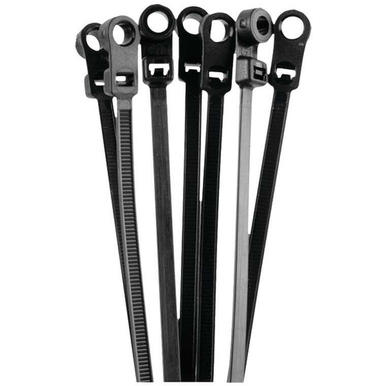 Zip Ties with Mounting-Hole Screw Down, 100 pk (11") - 086429152070
