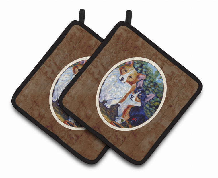 Dog Artwork Pair of Pot Holders - 638508400659