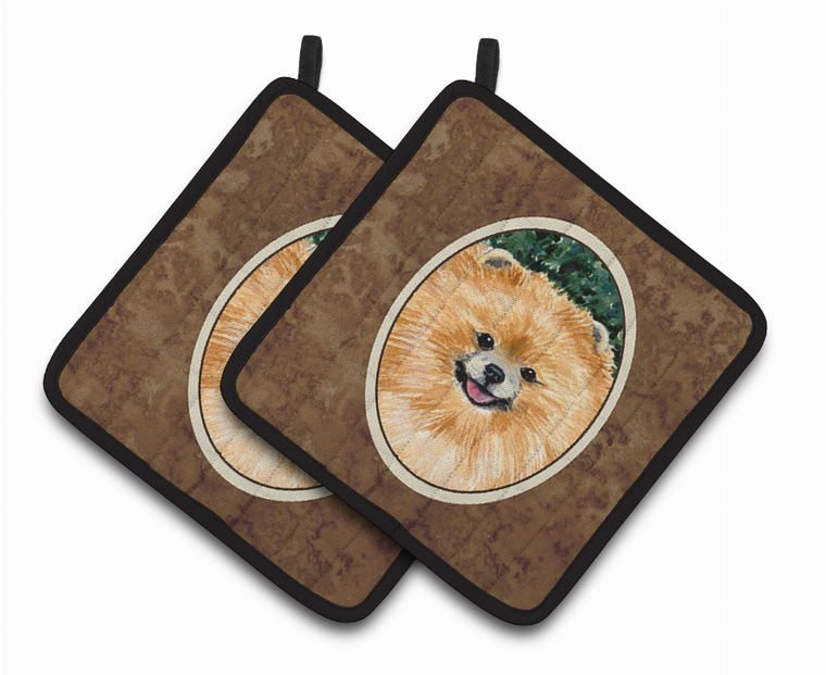 Pomeranian Pair of Pot Holders - 638508363879