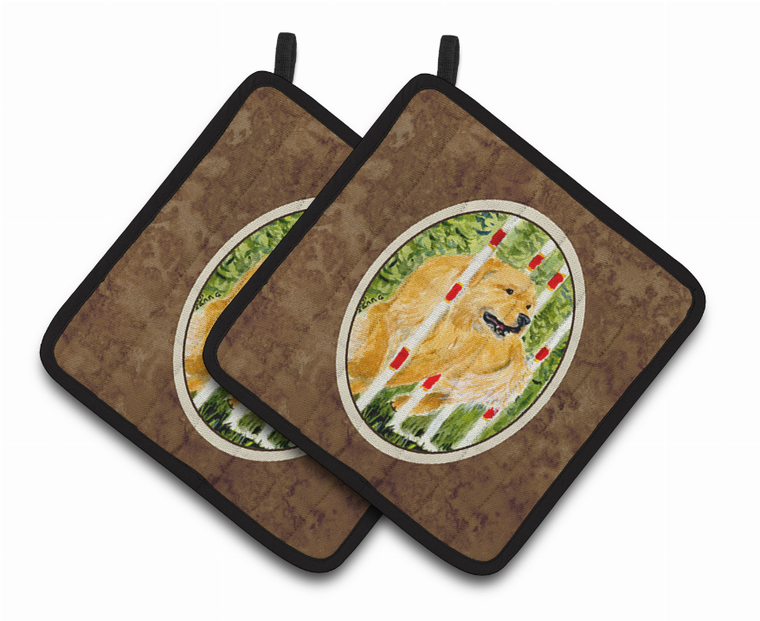 Golden Retriever Pair of Pot Holders - 638508366221