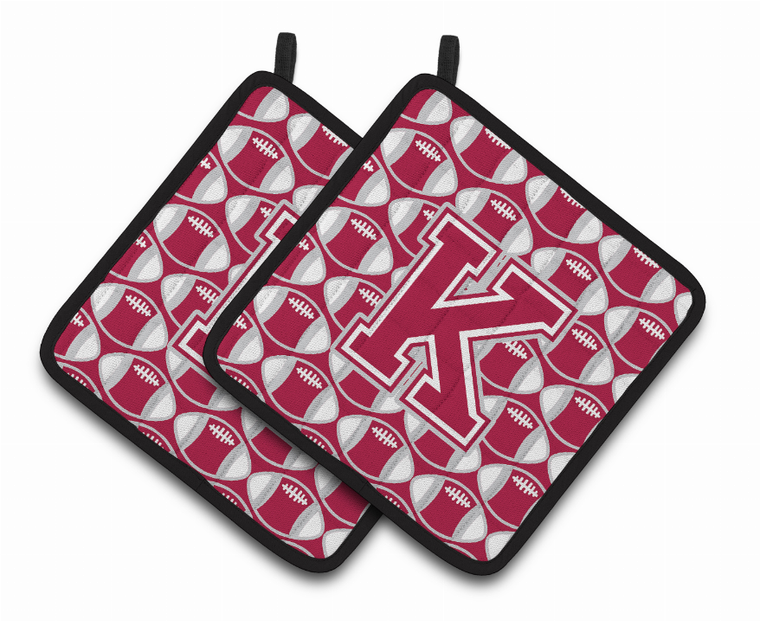 Monogram Football Pair of Pot Holders - 638508400239