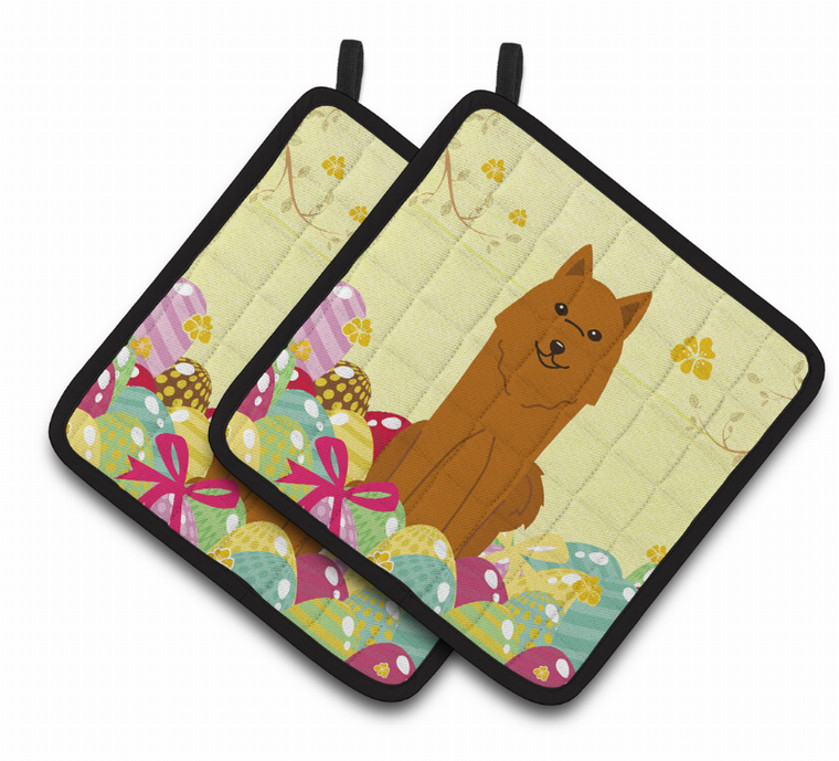 Easter Eggs Dog Pair of Pot Holders - 638508766120