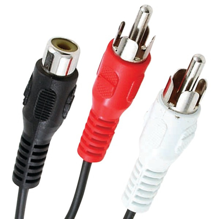 RCA Y-Adapter (2 RCA Plugs to 1 RCA Jack) - 086844270205