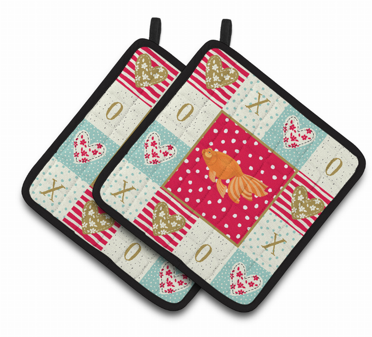 Fish & Marine XOXO on Pair of Pot Holders - 194030140796