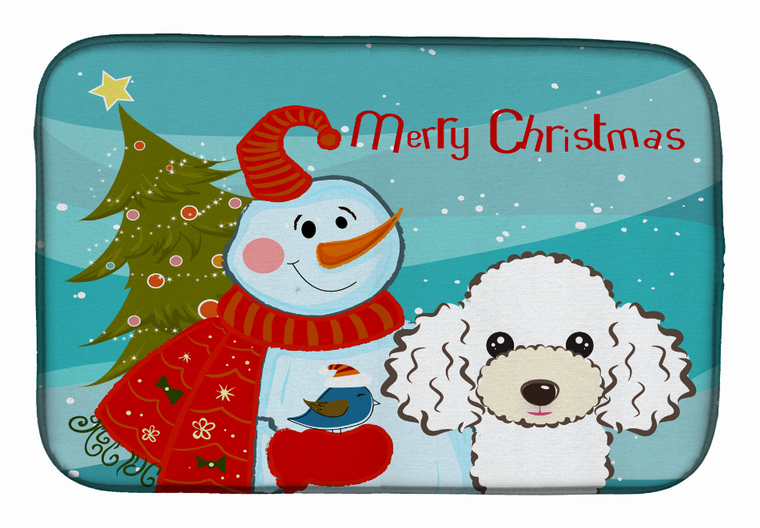 Snowman with Dog Dish Drying Mat - 652259248889