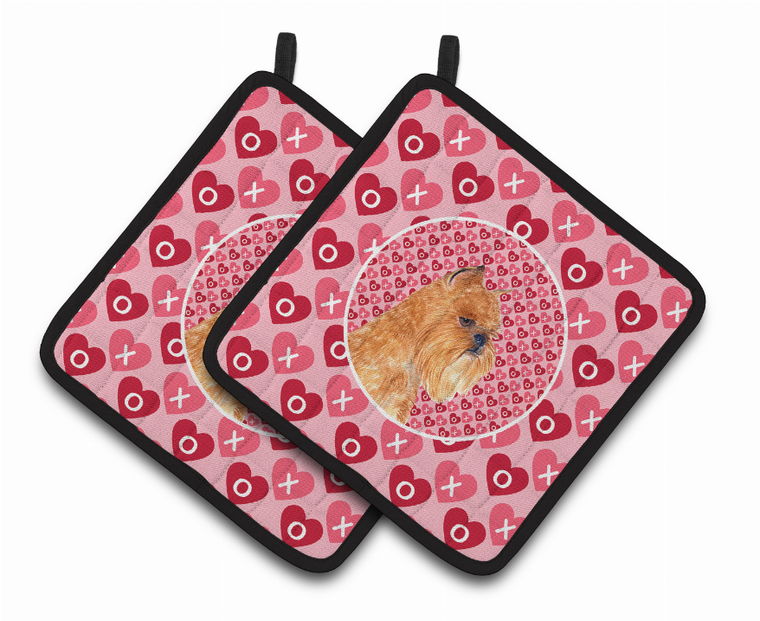 Dog Valentine's Day Portrait Pair of Pot Holders - 638508407580