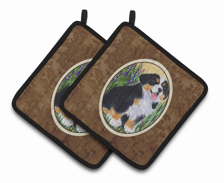 Bernese Mountain Dog Pair of Pot Holders - 638508378170