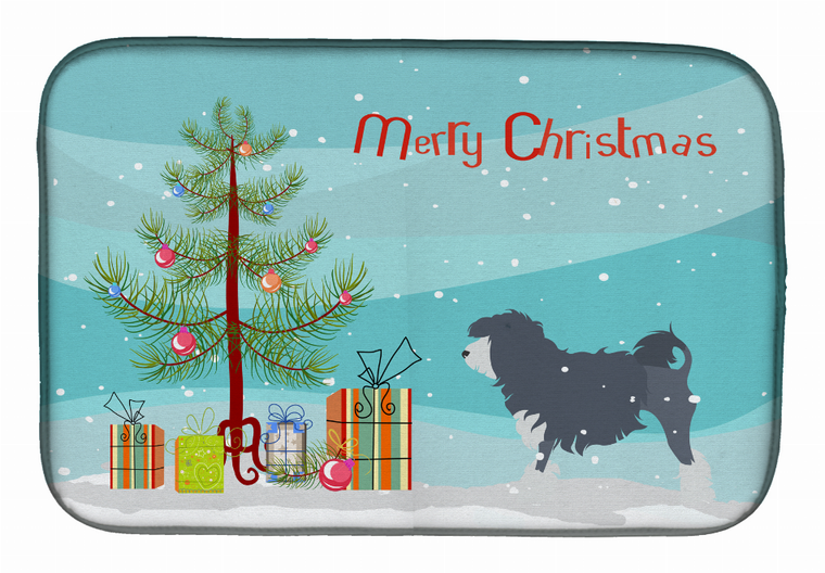 Christmas Tree and Dog on Dish Drying Mat - 652259247820