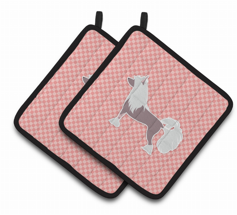 Dog Checkerboard Design Pair of Pot Holders - 638508526267