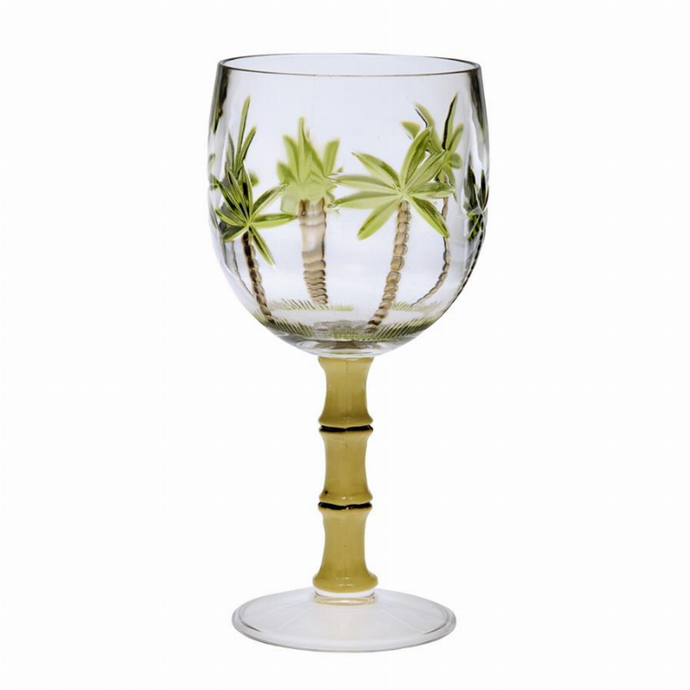 Acrylic Wine glass - U shape with Bamboo Stem 16 oz. Set of 4 - 876770000812
