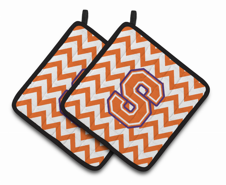 Monogram Chevron Pair of Pot Holders - 638508399533