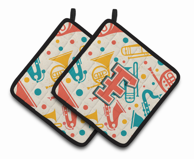 Monogram Retro Pair of Pot Holders - 638508385963