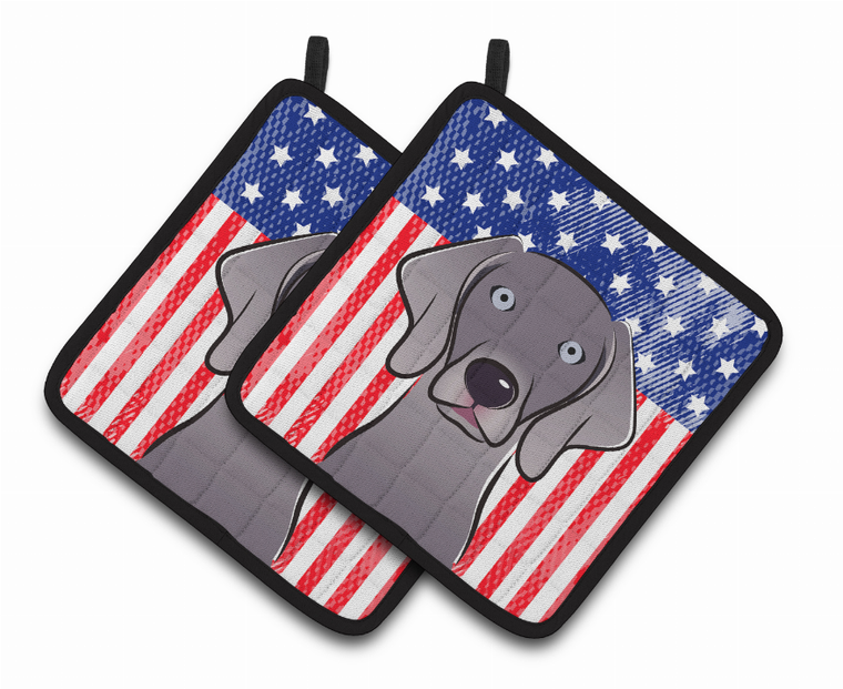 American Flag and Dog on Oven Mitt - 638508389176