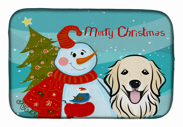 Snowman with Dog Dish Drying Mat - 652259245178