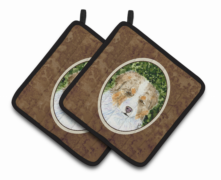 Australian Shepherd Pair of Pot Holders - 638508363961