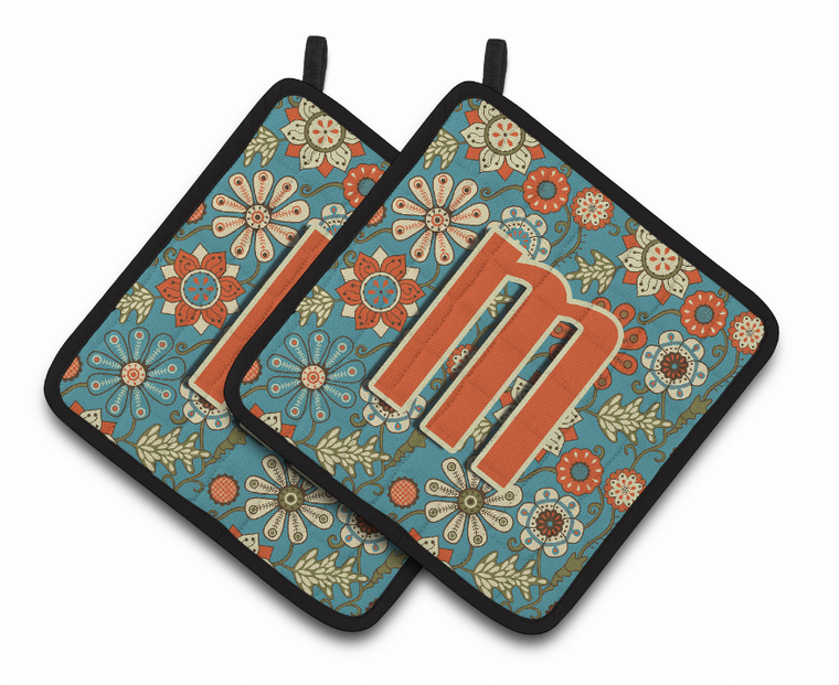 Monogram Floral Pair of Pot Holders - 638508384997