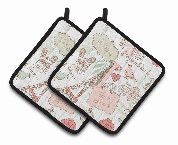 Monogram Love Pair of Pot Holders - 638508386267
