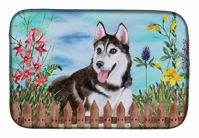 Spring Dog on Dish Drying Mat - 652259252022