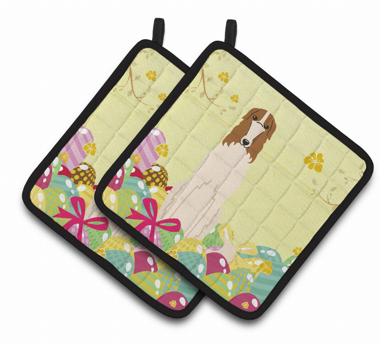 Easter Eggs Dog Pair of Pot Holders - 638508766137