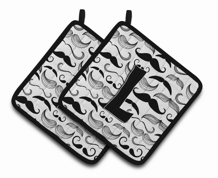 Monogram Moustache Pair of Pot Holders - 638508388094