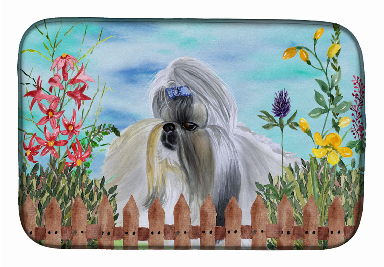 Spring Dog on Dish Drying Mat - 652259251568