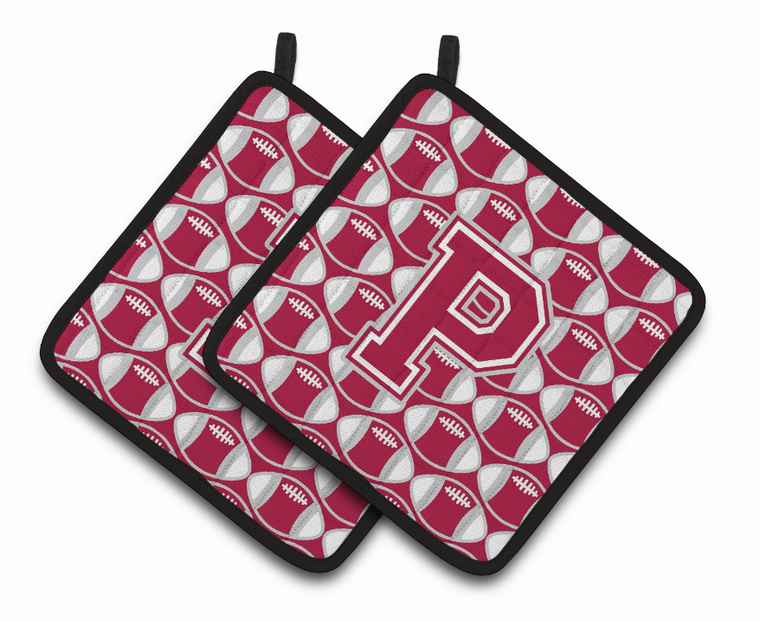 Monogram Football Pair of Pot Holders - 638508400284