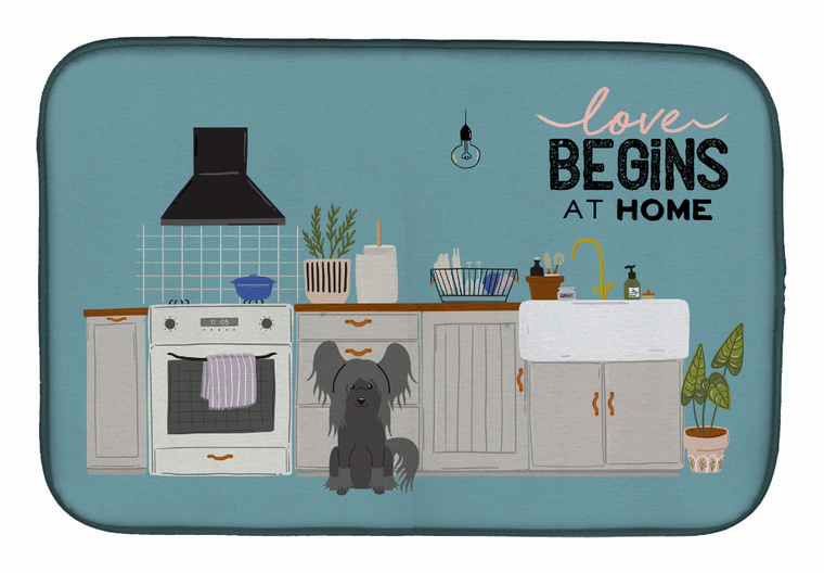 Dog Kitchen Scene Dish Drying Mat - 194030342459