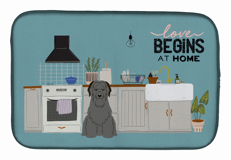Dog Kitchen Scene Dish Drying Mat - 194030342145