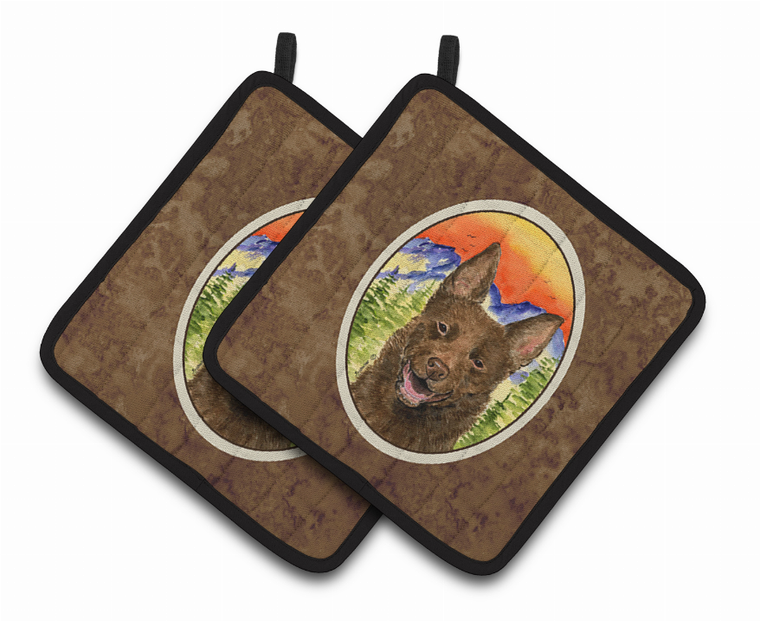 Australian Kelpie Pair of Pot Holders - 638508380760