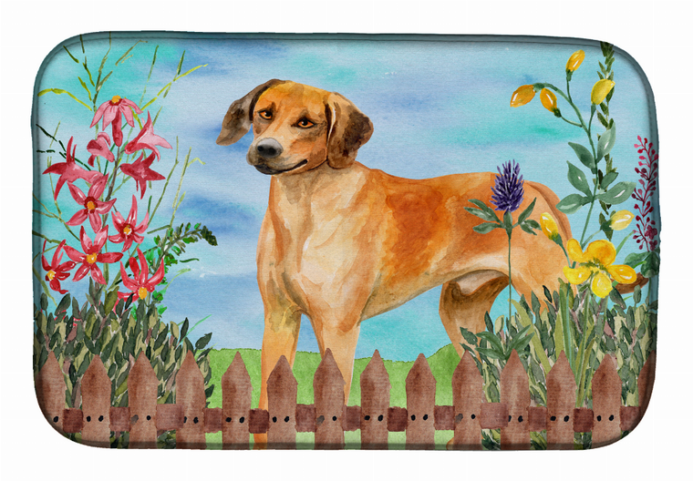 Spring Dog on Dish Drying Mat - 652259251667