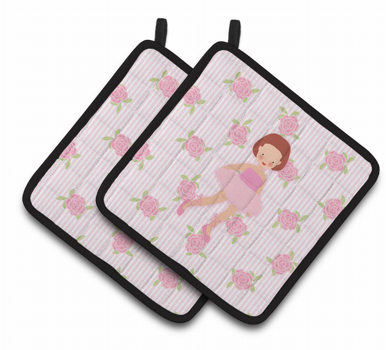 Ballerina Hair Pair of Pot Holders - 638508654120