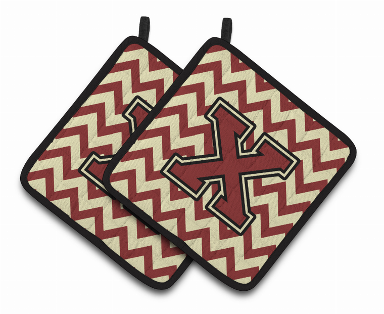 Monogram Chevron Pair of Pot Holders - 638508399328