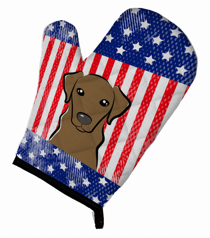 American Flag and Dog on Oven Mitt - 638508480323