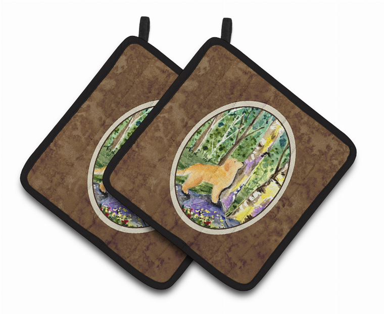 Golden Retriever Pair of Pot Holders - 638508365965