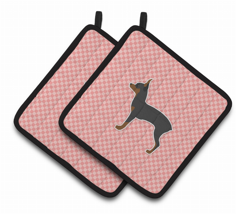 Dog Checkerboard Design Pair of Pot Holders - 638508525703
