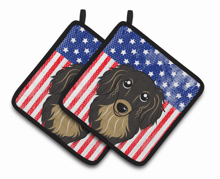 American Flag and Dog on Oven Mitt - 638508388995