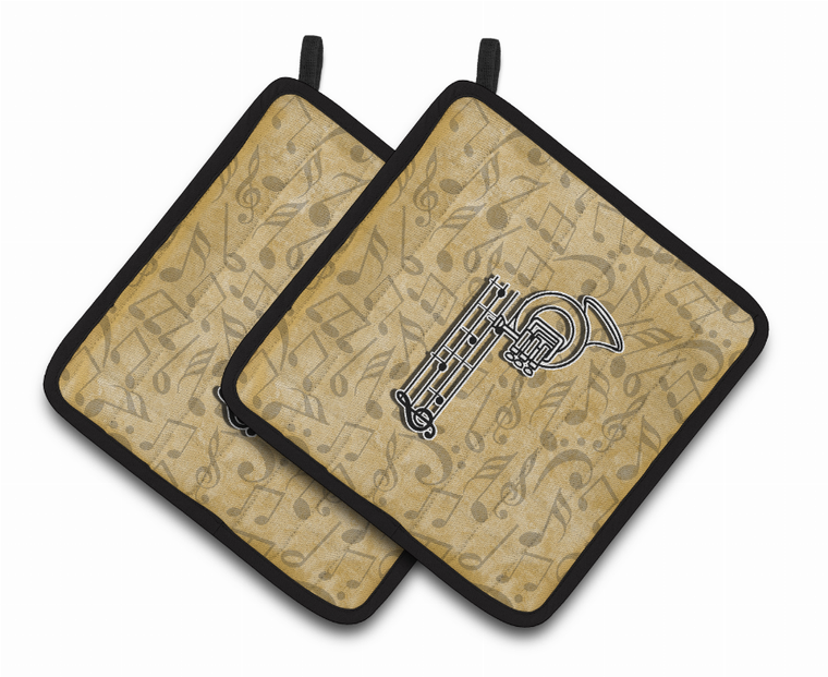 Monogram Musical Pair of Pot Holders - 638508386830