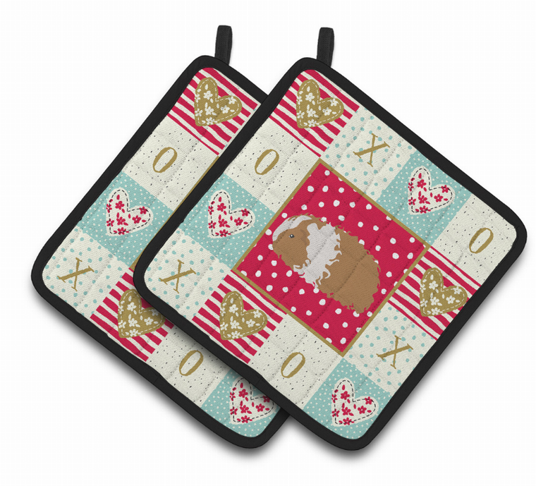 Guinea Pig Xoxo on Pair of Pot Holders - 194030137291