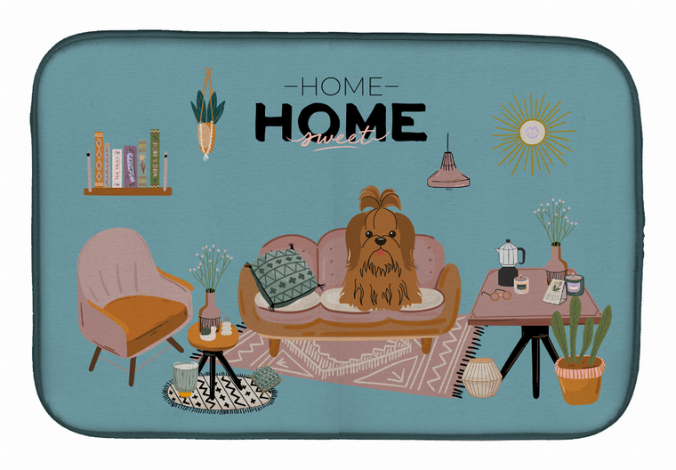 Dog in Sweet Home Dish Drying Mat - 194030343609