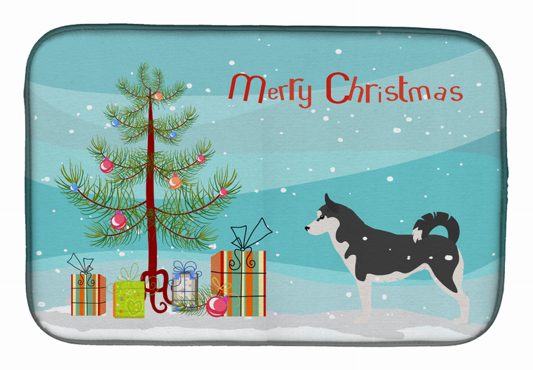 Christmas Tree and Dog on Dish Drying Mat - 652259250592