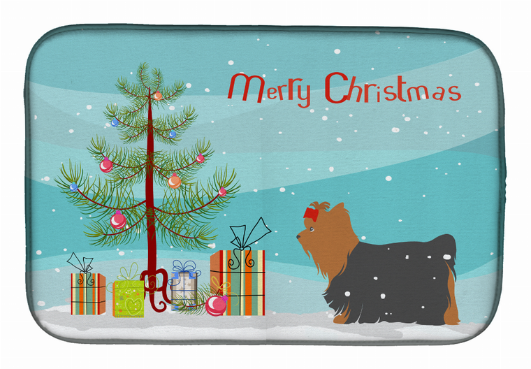 Christmas Tree and Dog on Dish Drying Mat - 652259251261