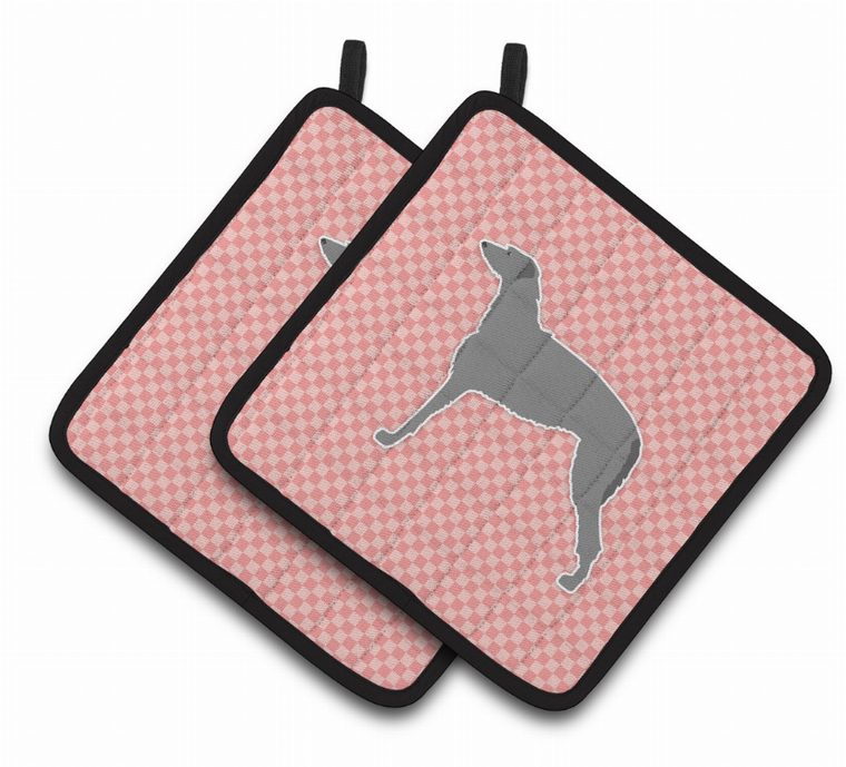 Dog Checkerboard Design Pair of Pot Holders - 638508525796